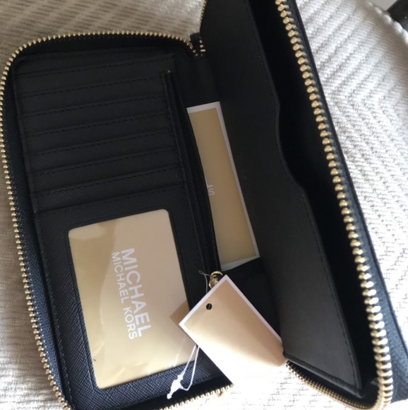 NWT MICHAEL KORS FLAT PHONE CASE WALLET WRISTLET - Picture 4 of 7